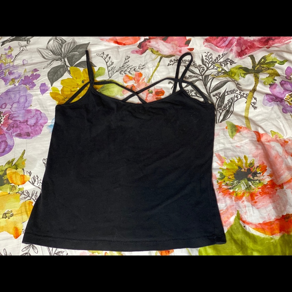 Black Crossed Tank/ Crop top